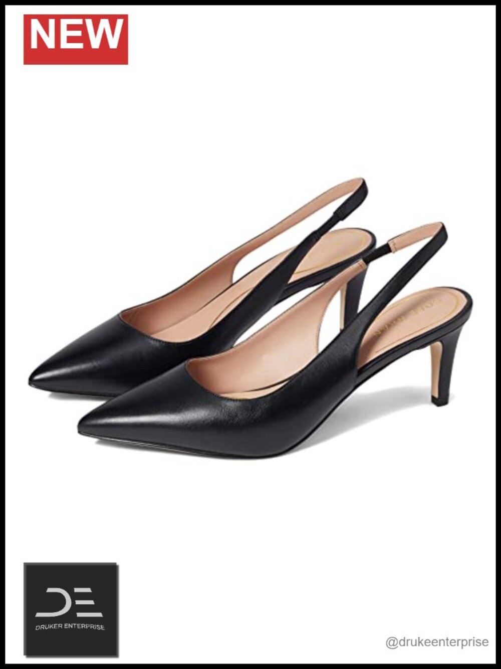 Cole Haan Vandam 65mm Slingback Pumps Womens Leather Heels Stiletto